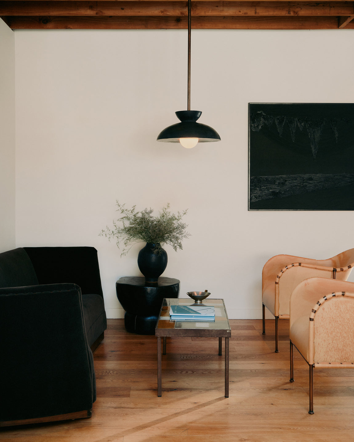 Augustus Pendant // Anthracite / Patina Brass // Photo by William Jess Laird