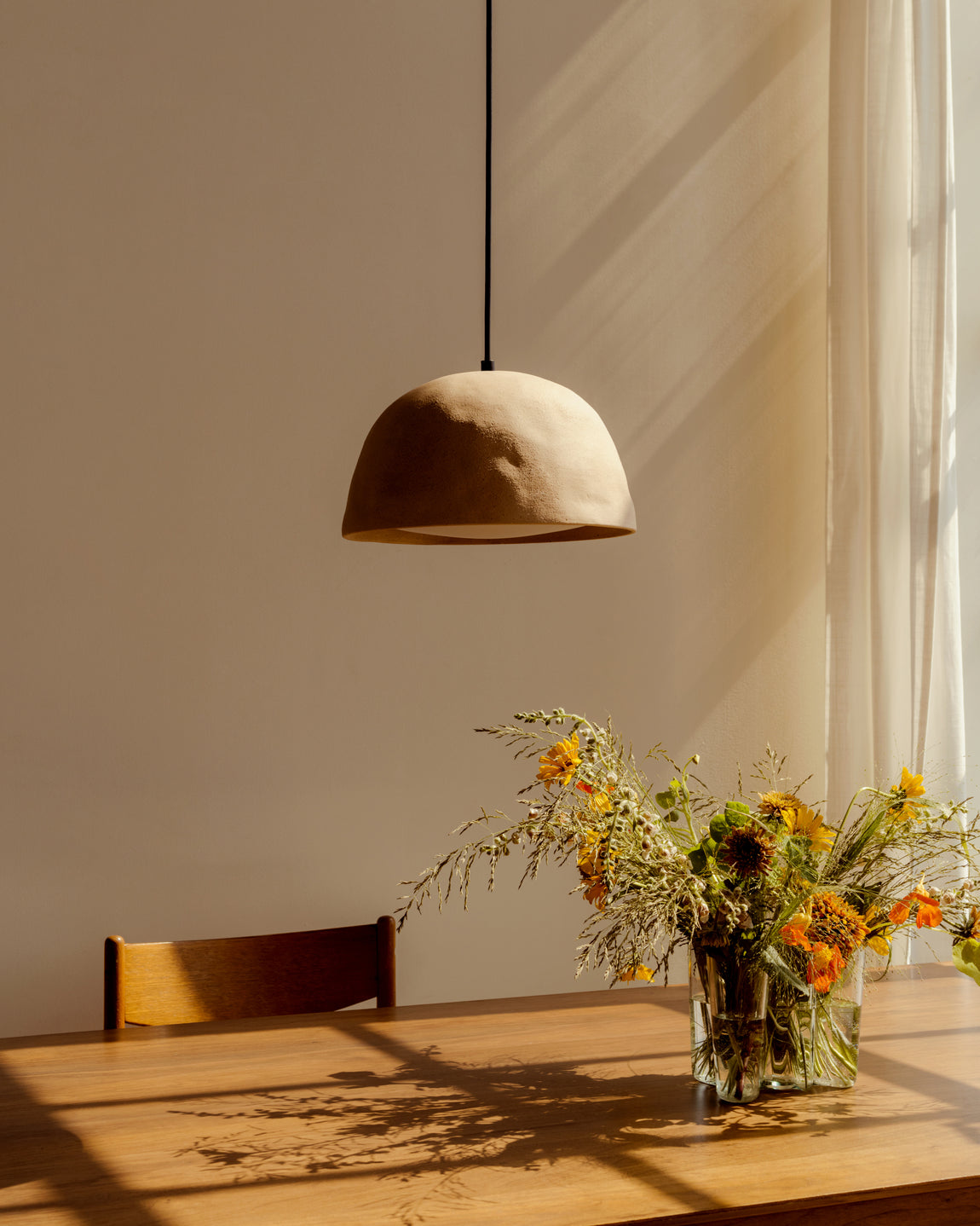 Dome Pendant // Tan Clay / Black // Photo by Clement Pascal