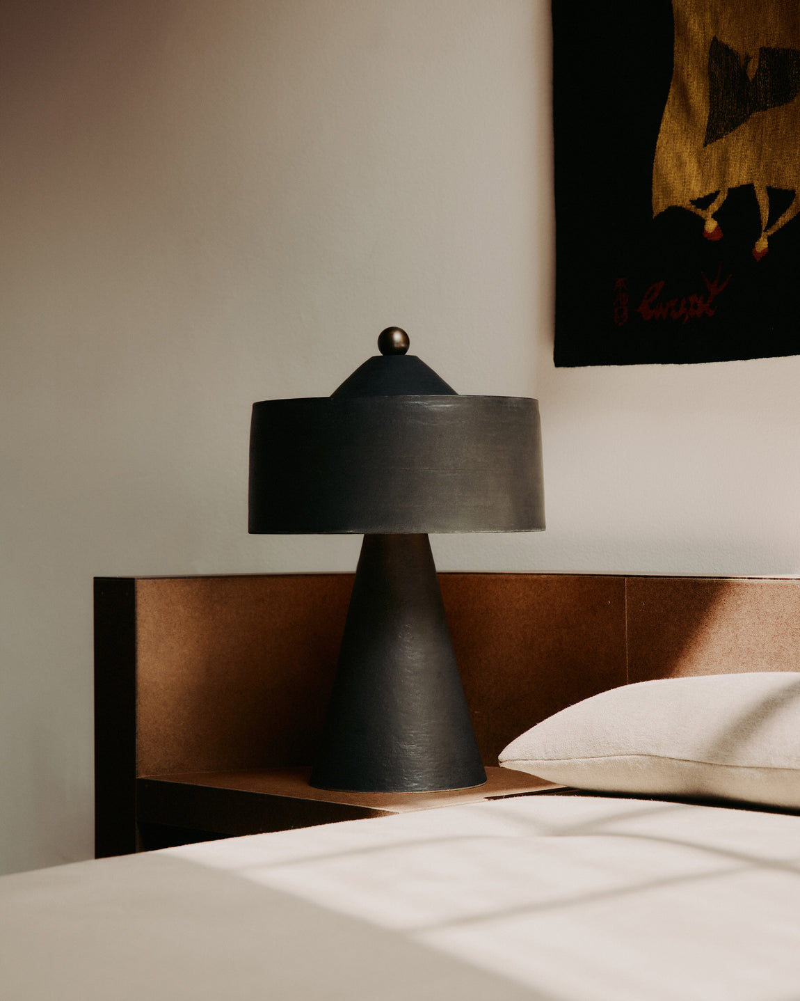 Helena Table Lamp // Anthracite / Patina Brass // Photo by William Jess Laird